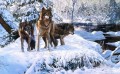 loups dans les scènes d’hiver